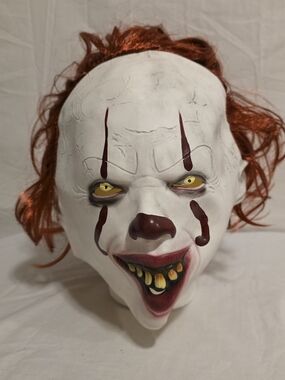 NEW Pennywise Latex Mask IT Adult Size Halloween Cosplay Scary Clown Creepy